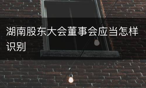 湖南股东大会董事会应当怎样识别