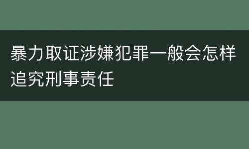 暴力取证涉嫌犯罪一般会怎样追究刑事责任