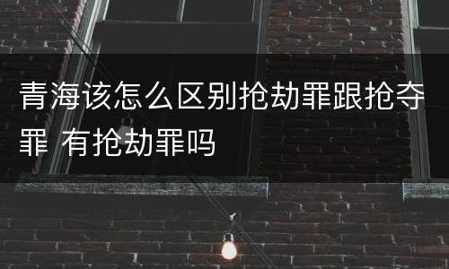 青海该怎么区别抢劫罪跟抢夺罪 有抢劫罪吗