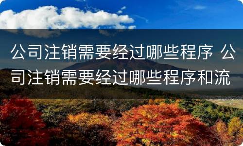 公司注销需要经过哪些程序 公司注销需要经过哪些程序和流程