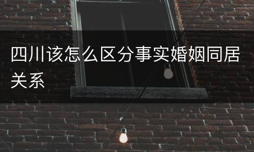 四川该怎么区分事实婚姻同居关系