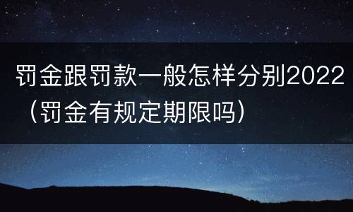 罚金跟罚款一般怎样分别2022（罚金有规定期限吗）