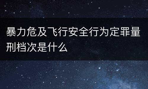 暴力危及飞行安全行为定罪量刑档次是什么