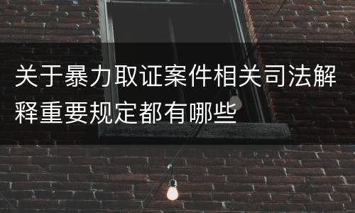 关于暴力取证案件相关司法解释重要规定都有哪些