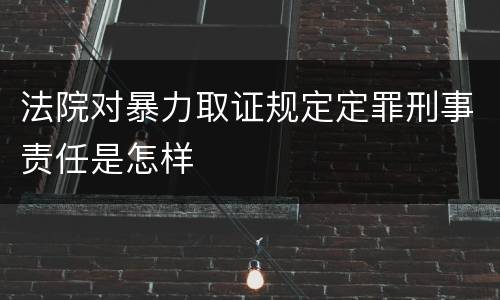 法院对暴力取证规定定罪刑事责任是怎样