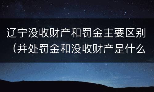 辽宁没收财产和罚金主要区别（并处罚金和没收财产是什么意思）