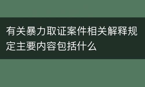 有关暴力取证案件相关解释规定主要内容包括什么