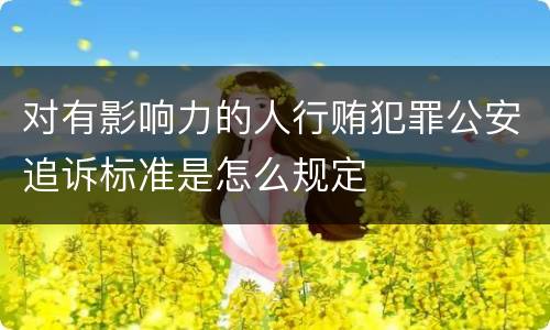 对有影响力的人行贿犯罪公安追诉标准是怎么规定