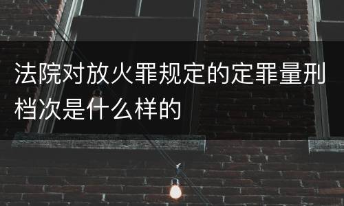 法院对放火罪规定的定罪量刑档次是什么样的