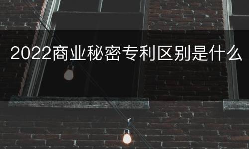 2022商业秘密专利区别是什么