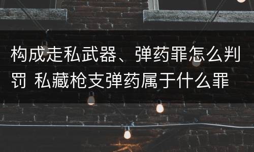 构成走私武器、弹药罪怎么判罚 私藏枪支弹药属于什么罪