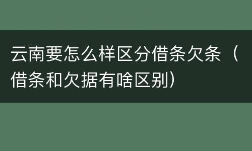 云南要怎么样区分借条欠条（借条和欠据有啥区别）