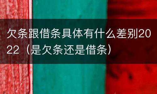 欠条跟借条具体有什么差别2022（是欠条还是借条）