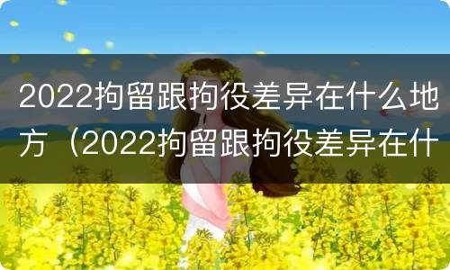 2022拘留跟拘役差异在什么地方（2022拘留跟拘役差异在什么地方查）