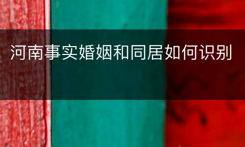 河南事实婚姻和同居如何识别