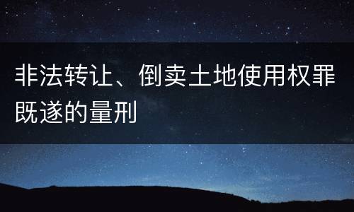 非法转让、倒卖土地使用权罪既遂的量刑