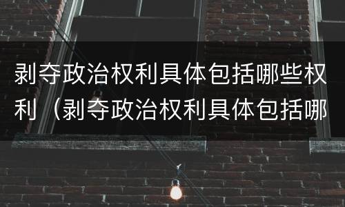 剥夺政治权利具体包括哪些权利（剥夺政治权利具体包括哪些权利呢）
