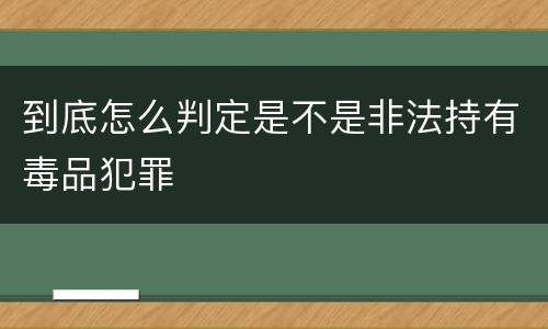 到底怎么判定是不是非法持有毒品犯罪