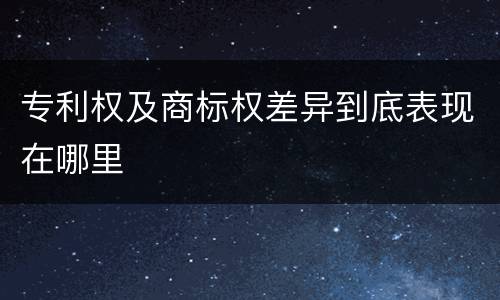 专利权及商标权差异到底表现在哪里