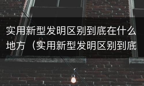 实用新型发明区别到底在什么地方（实用新型发明区别到底在什么地方发明的）