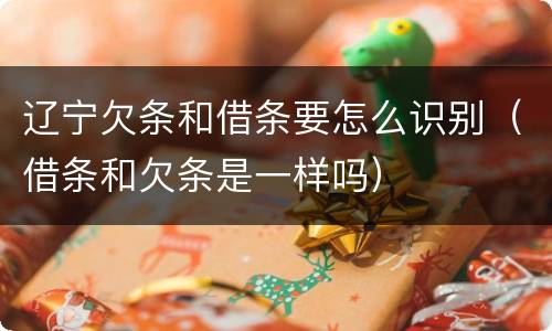 辽宁欠条和借条要怎么识别（借条和欠条是一样吗）