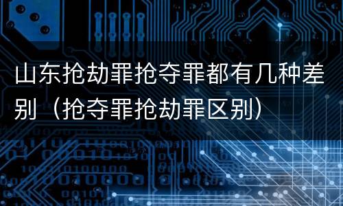 山东抢劫罪抢夺罪都有几种差别（抢夺罪抢劫罪区别）