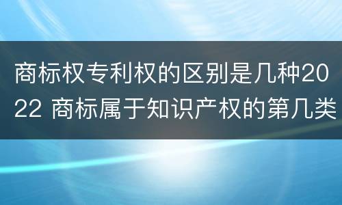 商标权专利权的区别是几种2022 商标属于知识产权的第几类