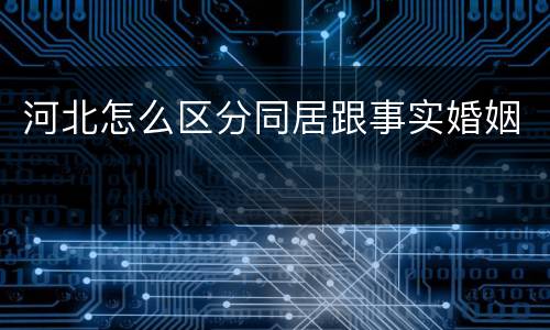 河北怎么区分同居跟事实婚姻
