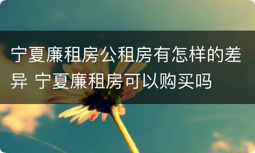 宁夏廉租房公租房有怎样的差异 宁夏廉租房可以购买吗