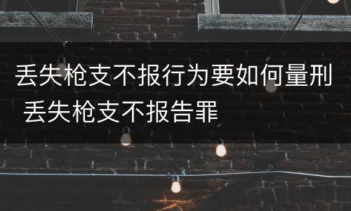 丢失枪支不报行为要如何量刑 丢失枪支不报告罪
