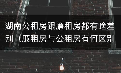 湖南公租房跟廉租房都有啥差别（廉租房与公租房有何区别）