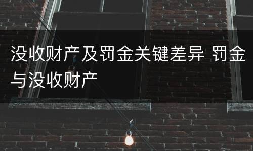没收财产及罚金关键差异 罚金与没收财产