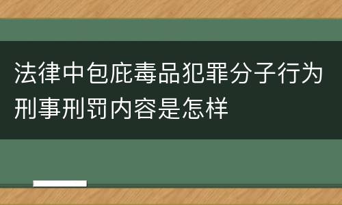 法律中包庇毒品犯罪分子行为刑事刑罚内容是怎样