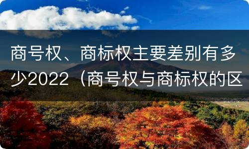 商号权、商标权主要差别有多少2022（商号权与商标权的区别）