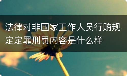 法律对非国家工作人员行贿规定定罪刑罚内容是什么样