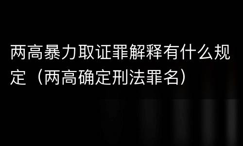 两高暴力取证罪解释有什么规定（两高确定刑法罪名）