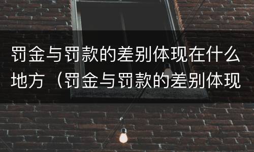 罚金与罚款的差别体现在什么地方（罚金与罚款的差别体现在什么地方呢）