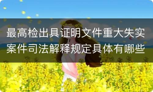 最高检出具证明文件重大失实案件司法解释规定具体有哪些内容
