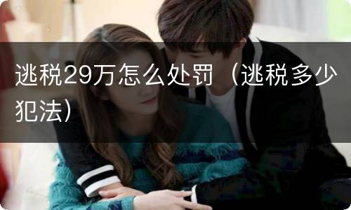 逃税29万怎么处罚（逃税多少犯法）