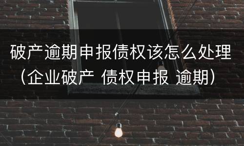 破产逾期申报债权该怎么处理（企业破产 债权申报 逾期）