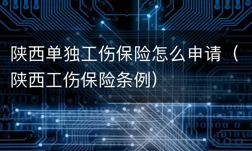 陕西单独工伤保险怎么申请（陕西工伤保险条例）