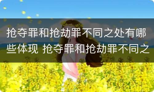 抢夺罪和抢劫罪不同之处有哪些体现 抢夺罪和抢劫罪不同之处有哪些体现
