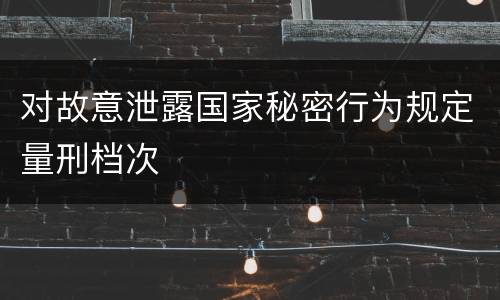 对故意泄露国家秘密行为规定量刑档次