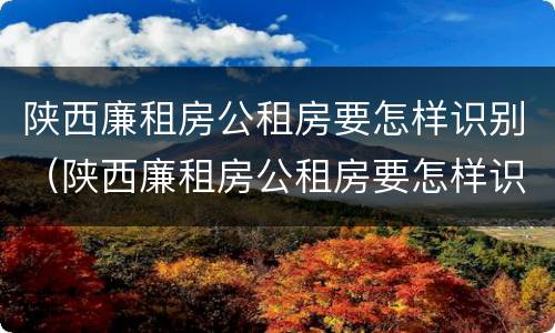 陕西廉租房公租房要怎样识别（陕西廉租房公租房要怎样识别户口）
