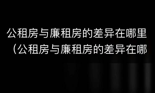 公租房与廉租房的差异在哪里（公租房与廉租房的差异在哪里查询）