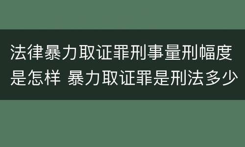 法律暴力取证罪刑事量刑幅度是怎样 暴力取证罪是刑法多少条