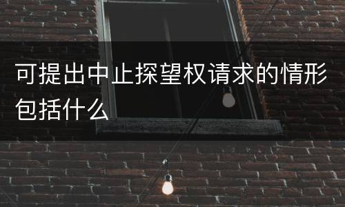 可提出中止探望权请求的情形包括什么