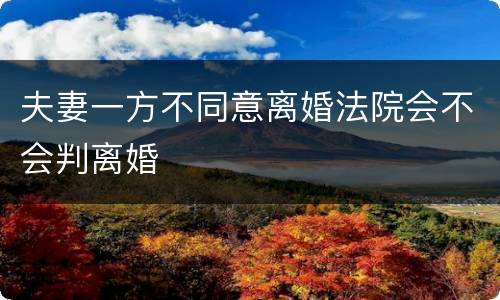 夫妻一方不同意离婚法院会不会判离婚