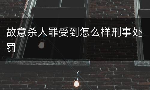 故意杀人罪受到怎么样刑事处罚