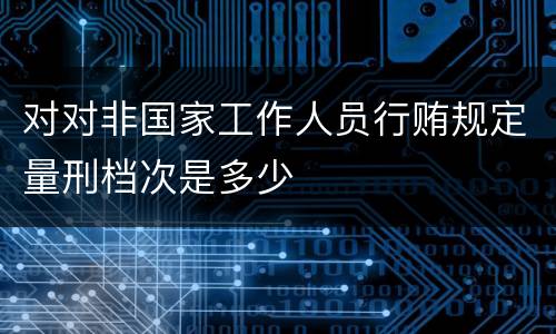 对对非国家工作人员行贿规定量刑档次是多少